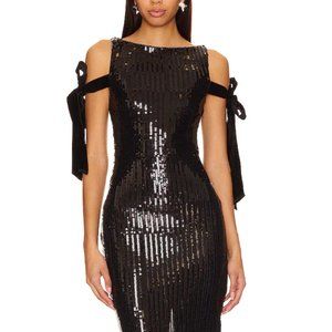 Black Sequin Camila Coelho Alayna Gown